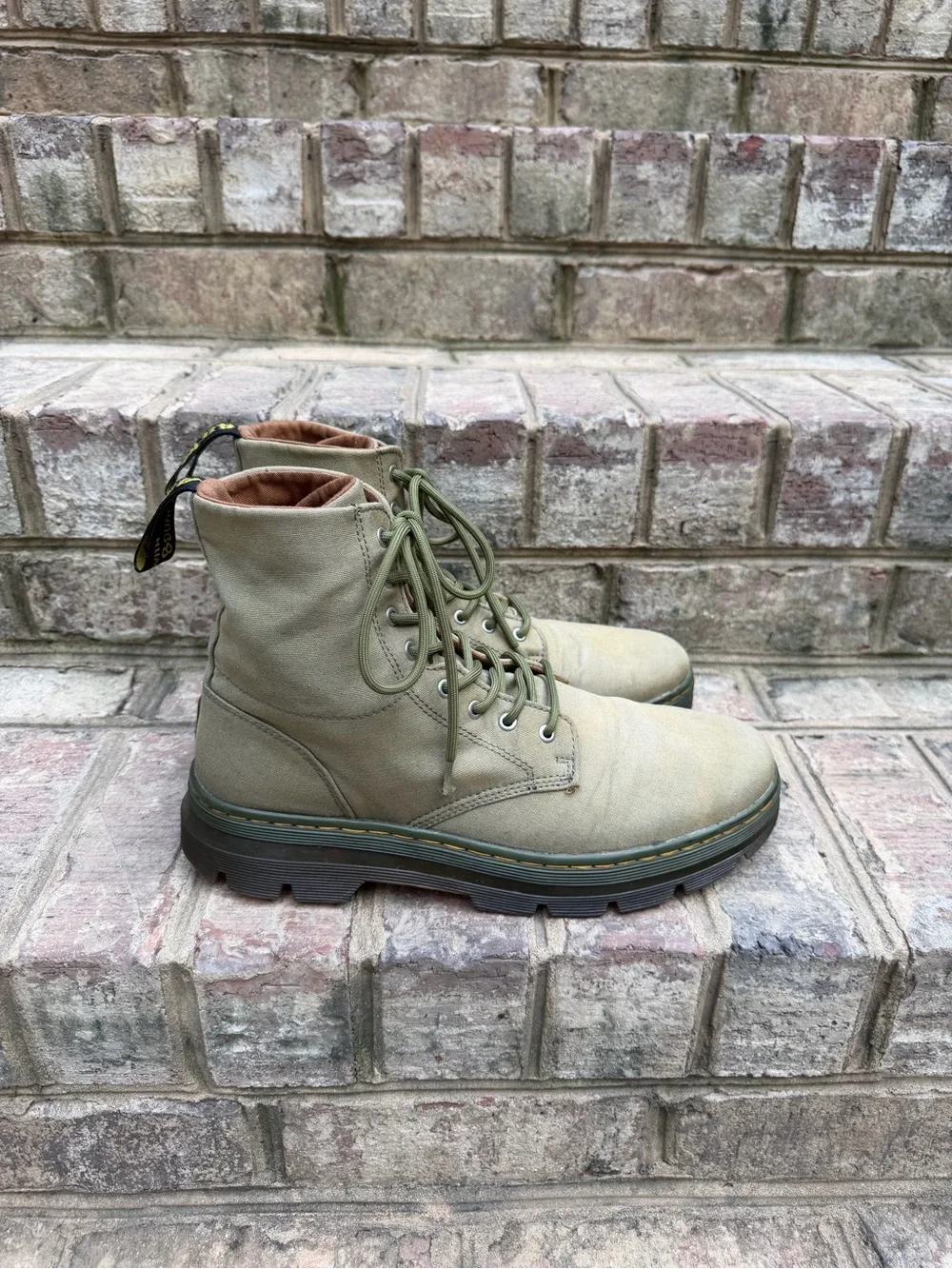 Dr. Martens Combs Olive Canvas Utility Combat Boots Men’s 11